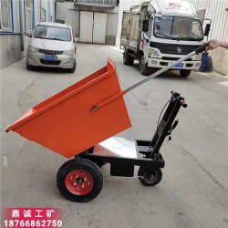 四川宜賓建筑工地手推電動(dòng)灰斗車(chē) 室內(nèi)裝修多功能電動(dòng)翻斗搬運(yùn)車(chē)