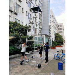 铝合金梯车 可拆卸 铁路施工登高梯  检测梯车
