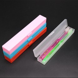 伟胜雾色磨砂牙刷盒连体翻盖牙刷包装盒塑料牙具储存盒带沥水孔
