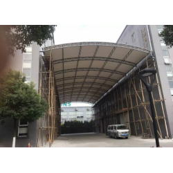 南通市门头钢结构遮阳棚-公司过道卸装货遮雨棚源头厂家生产安装
