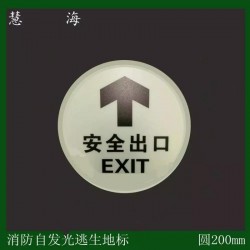 工厂逃生夜光安全出口地贴 蓄光安全出口消防标识PVC发光地贴