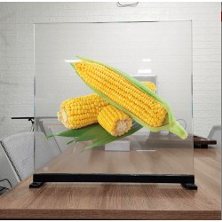 全息膜裸眼3D橱窗玻璃背投空中成像 互动广告虚拟主持人透明膜