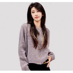 温碧霞代言IRENENA服装品牌雪花纹羊毛开衫长袖外套针织衫