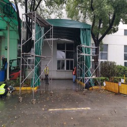 云龙电动伸缩遮雨棚 云龙移动推拉篷钢结构移动篷