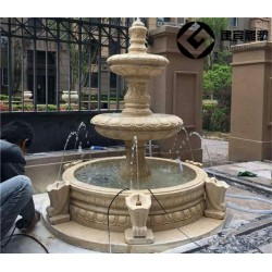 石雕噴泉戶(hù)外花崗巖大型水缽噴水池歐式景觀(guān)園林雕塑流水?dāng)[件