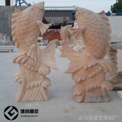 石雕噴水魚(yú)養(yǎng)魚(yú)池庭院吐水鯉魚(yú)石雕別墅水池景觀(guān)噴泉小魚(yú)流水?dāng)[件