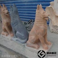 石雕狗大理石庭院看門(mén)狼狗石雕十二生肖石頭小狗