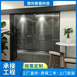 广州电子感应装置玻璃门厂家 广东办公室大门玻璃大门厂家