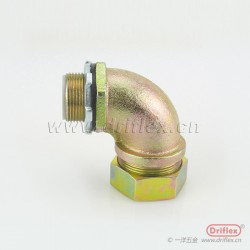 铁镀锌金属软管连接器90度箱接头包塑金属软管锁母