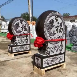 青石抱鼓石石雕门墩小象石鼓雕刻厂家