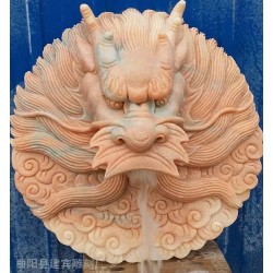 石雕龙头壁挂水池喷水兽头雕塑庭院花园鱼池流水动物石雕摆件