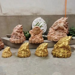 石雕金蟾石头三足金蟾开业礼品三脚咬钱蟾蜍雕塑