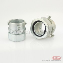 一洋五金供应锌合金卡套式接头钢管软管连接器机电设备穿线用