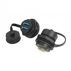 LSHITECH龙仕 IP67双USB接口连接器