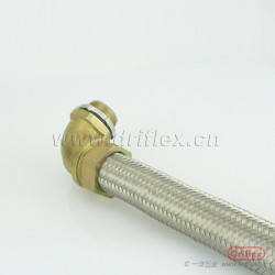 不锈钢编织金属软管配铜镀镍90度弯头G3/8”-G2”